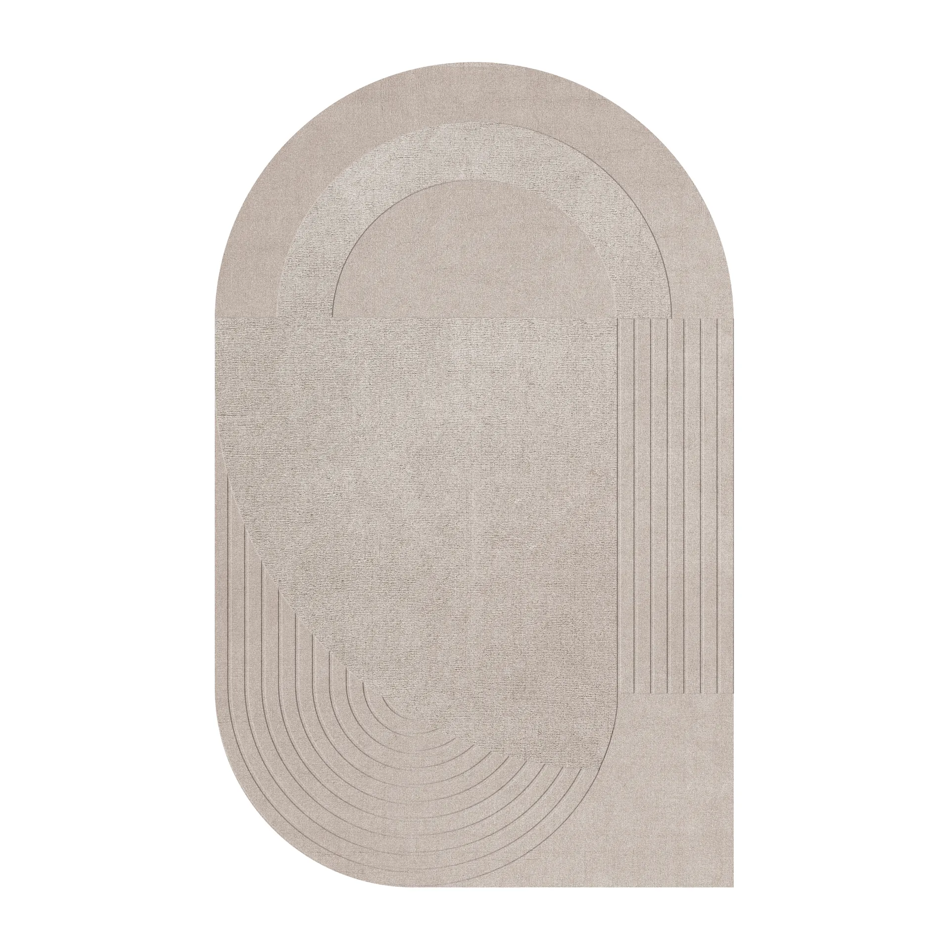 Tappeto in lana Circular 180x270 cm, Light oatmeal Layered