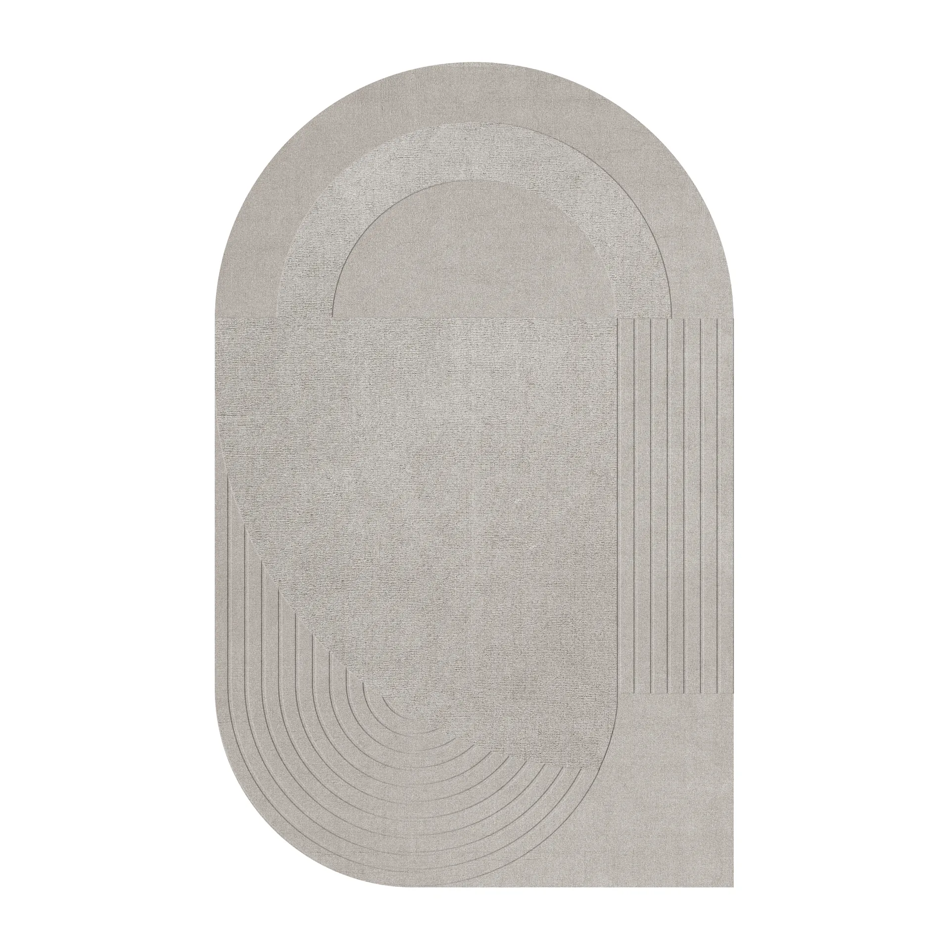 Tappeto in lana Circular 180x270 cm, True greige Layered