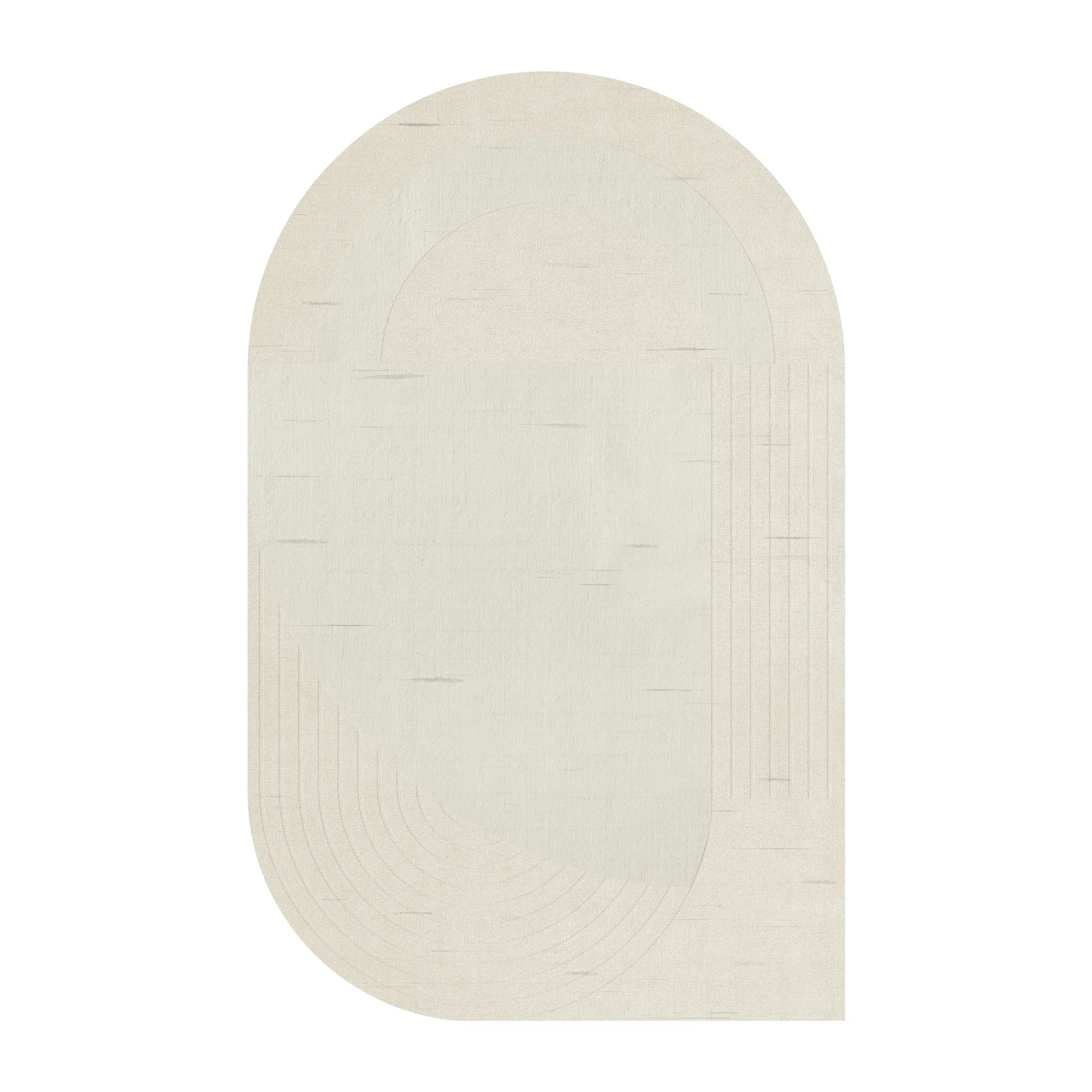 Tappeto in lana Circular 220x350 cm, Bianco osso Layered
