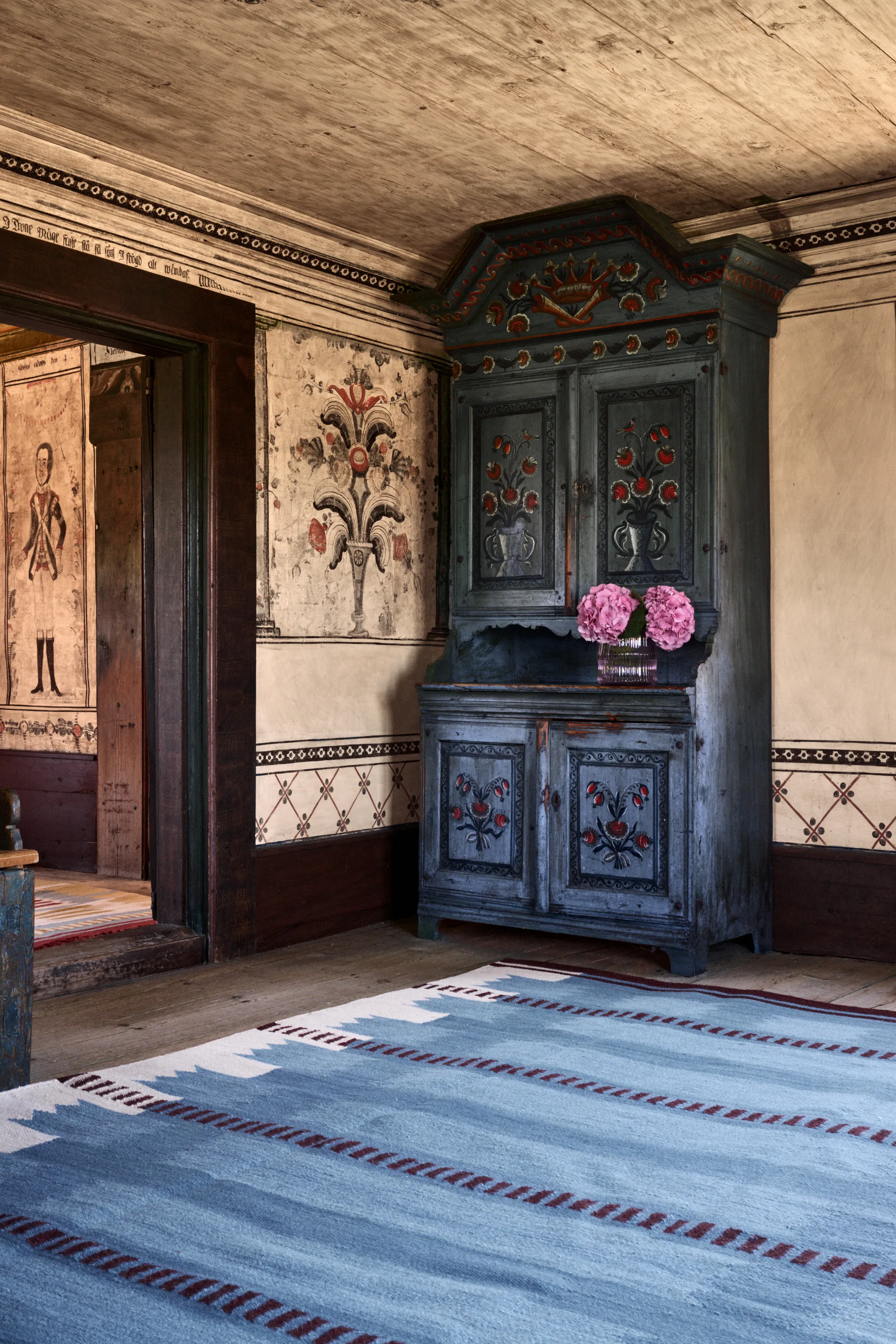 Tappeto in lana Röllakan Iris, Petrol, 140x200 cm Layered