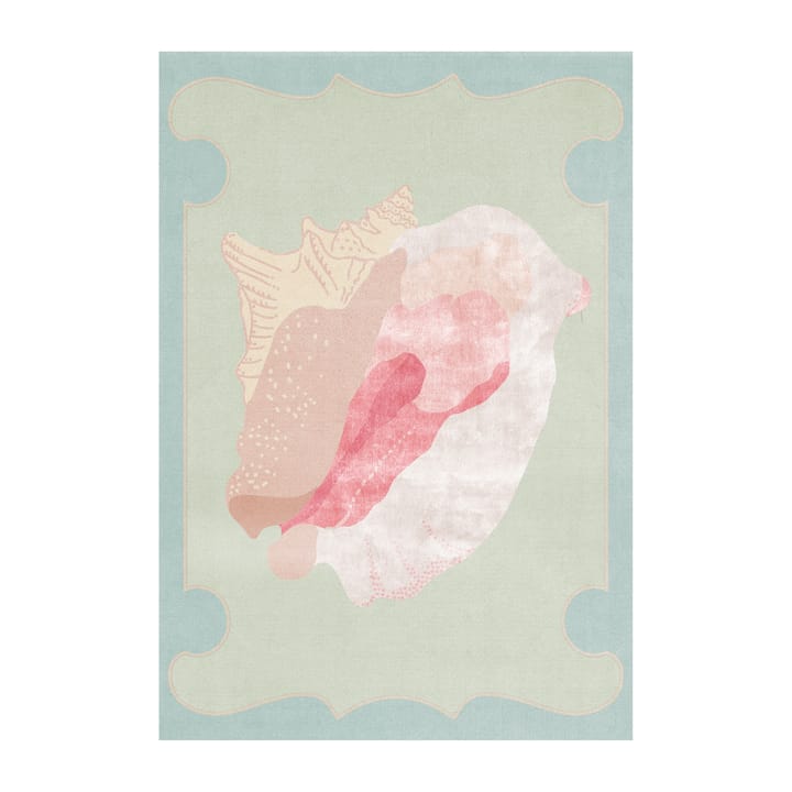 Tappeto in lana Shell con motivo - Blu, rosa, 180x270 cm - Layered