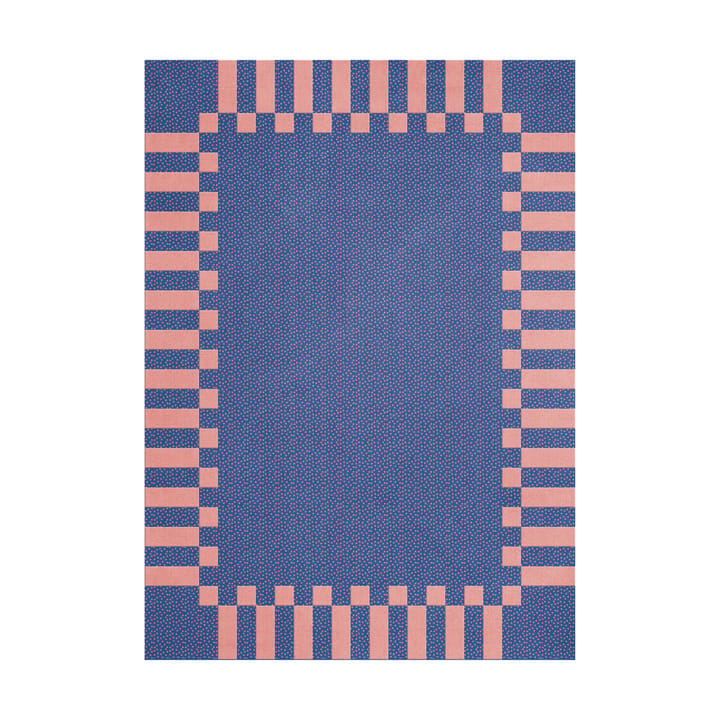 Tappeto in lana Teklan frame - Cobalt salmon, 180x270 cm - Layered