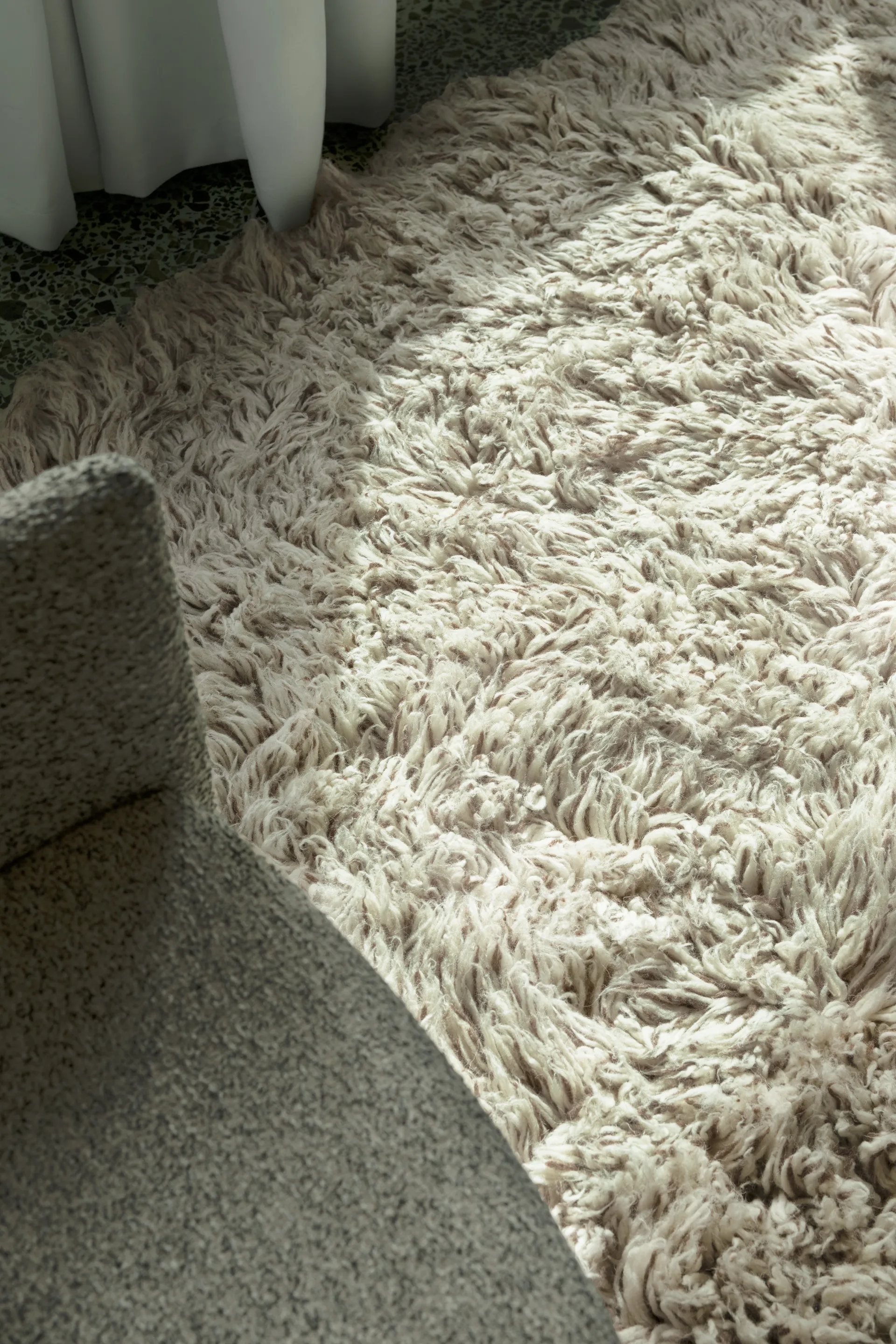 Tappeto Shaggy 300x400 cm, Bone white Layered