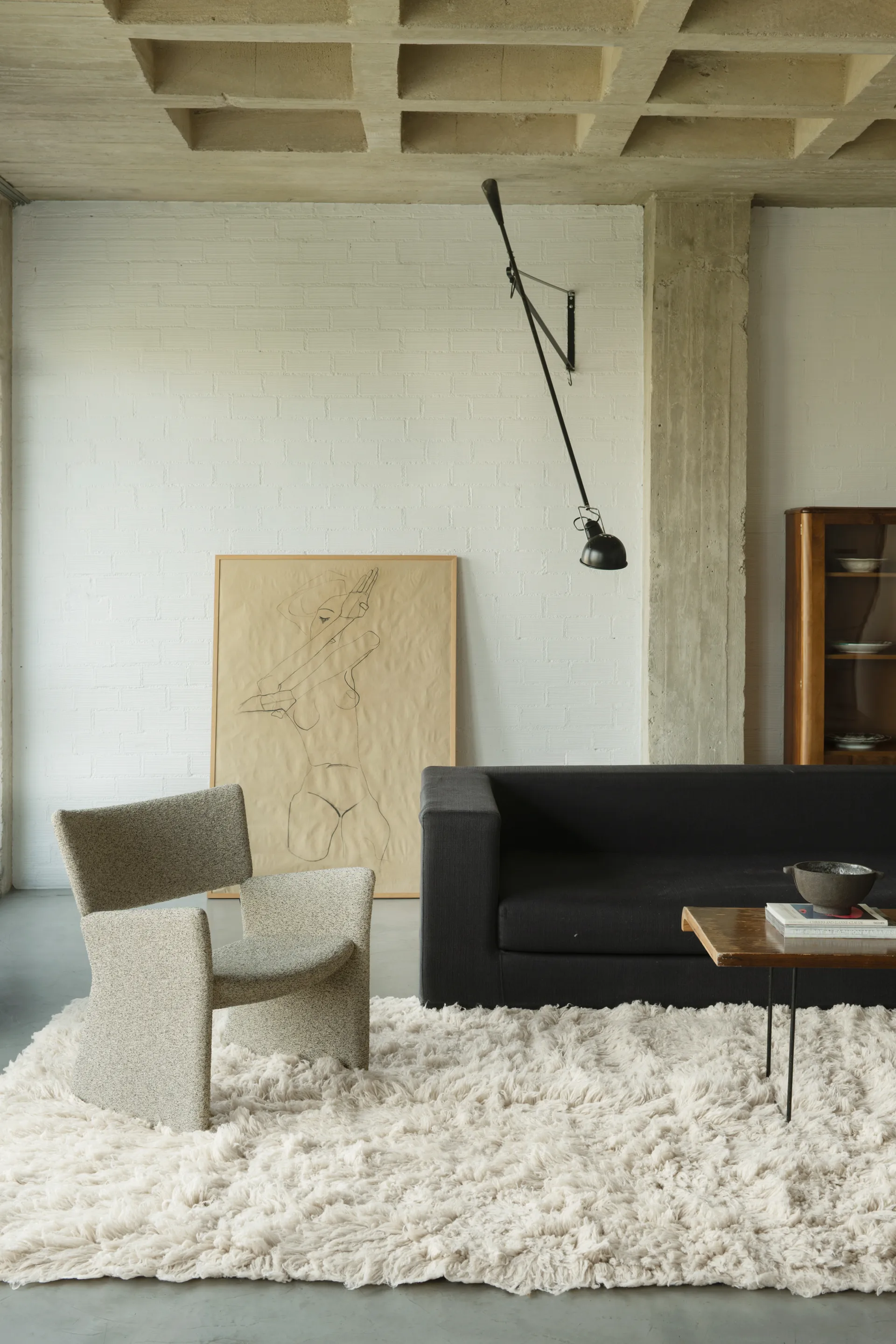 Tappeto Shaggy 300x400 cm, Bone white Layered