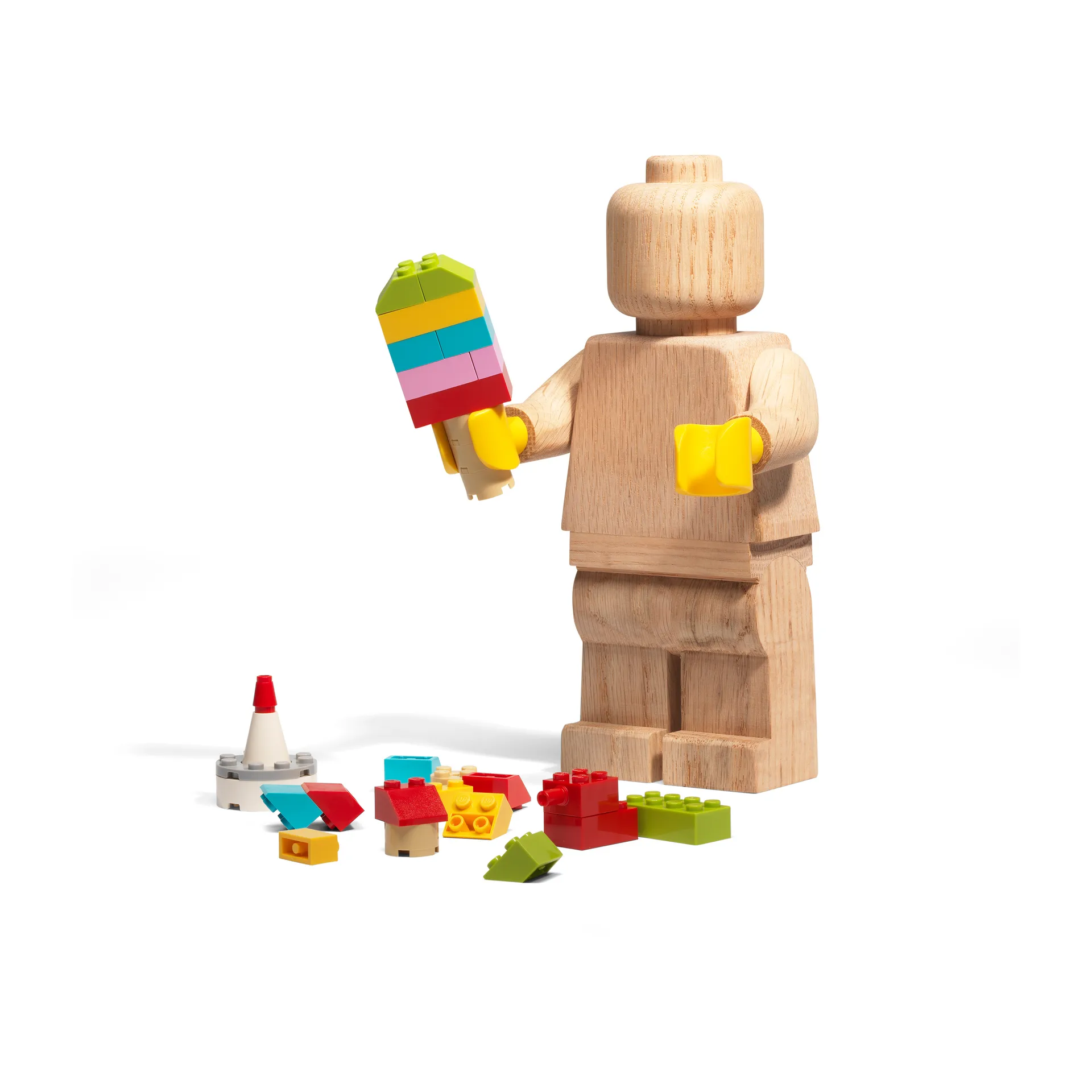 Mini statuetta in legno LEGO, Rovere insaponato Lego