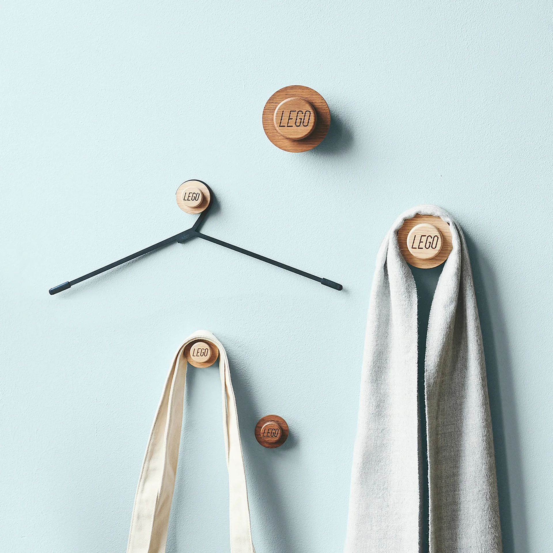 Set appendiabiti da parete in legno LEGO, Rovere insaponato Lego