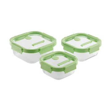 Contenitore alimentare quadrato Lékué in vetro 0,32 L - Verde - Lékué