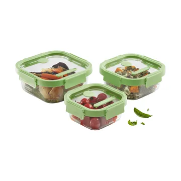 Contenitore alimentare quadrato Lékué in vetro 0,52 L - Verde - Lékué