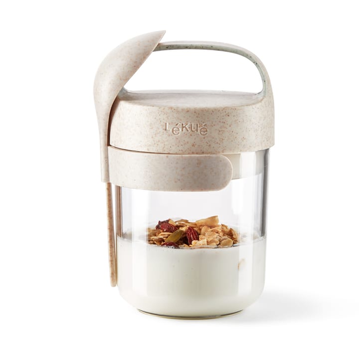 Contenitore Lékué To Go organico con cucchiaio beige, 0,4 L Lékué