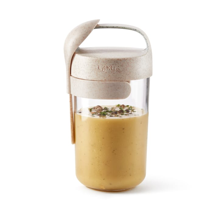 Contenitore Lékué To Go organico con cucchiaio beige, 0,6 L Lékué