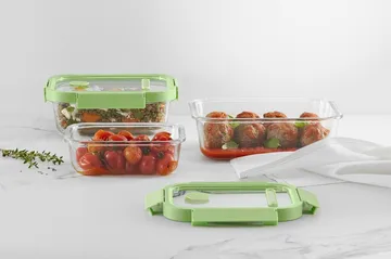 Contenitore rettangolare in vetro Lékué 0,64 L - Verde - Lékué