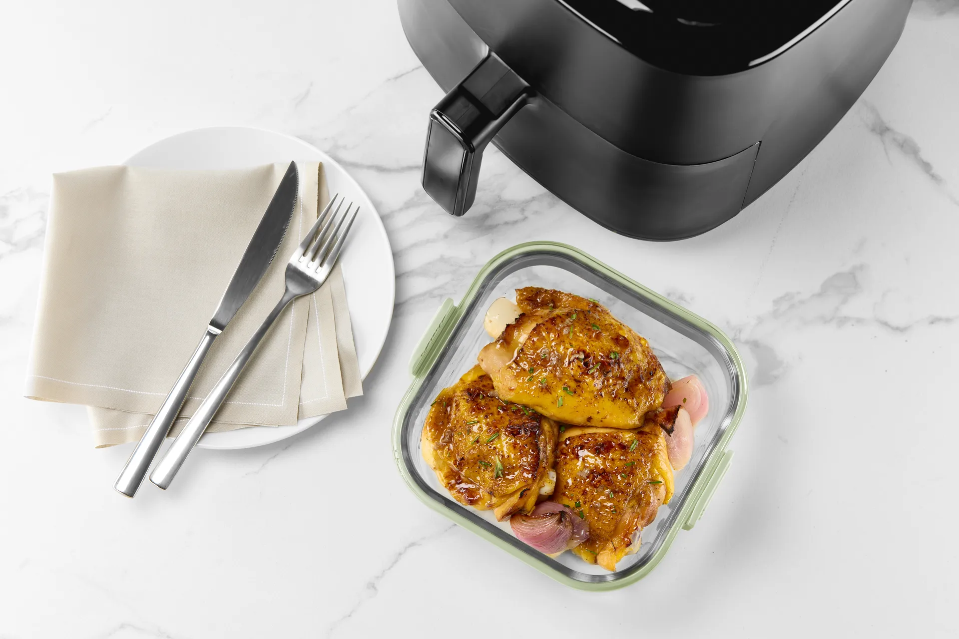 Pirofila quadrata Air fryer Lékué in vetro, Trasparente Lékué