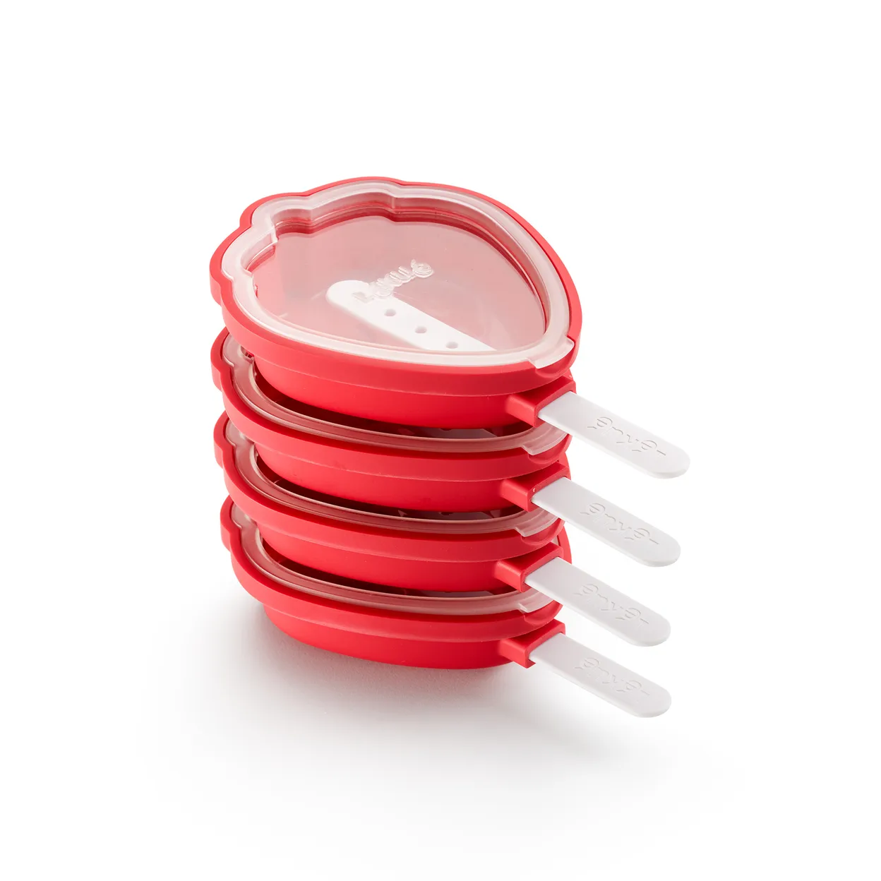 Stampi per ghiaccioli Lékué a forma di fragola 4 pezzi, Rosso Lékué
