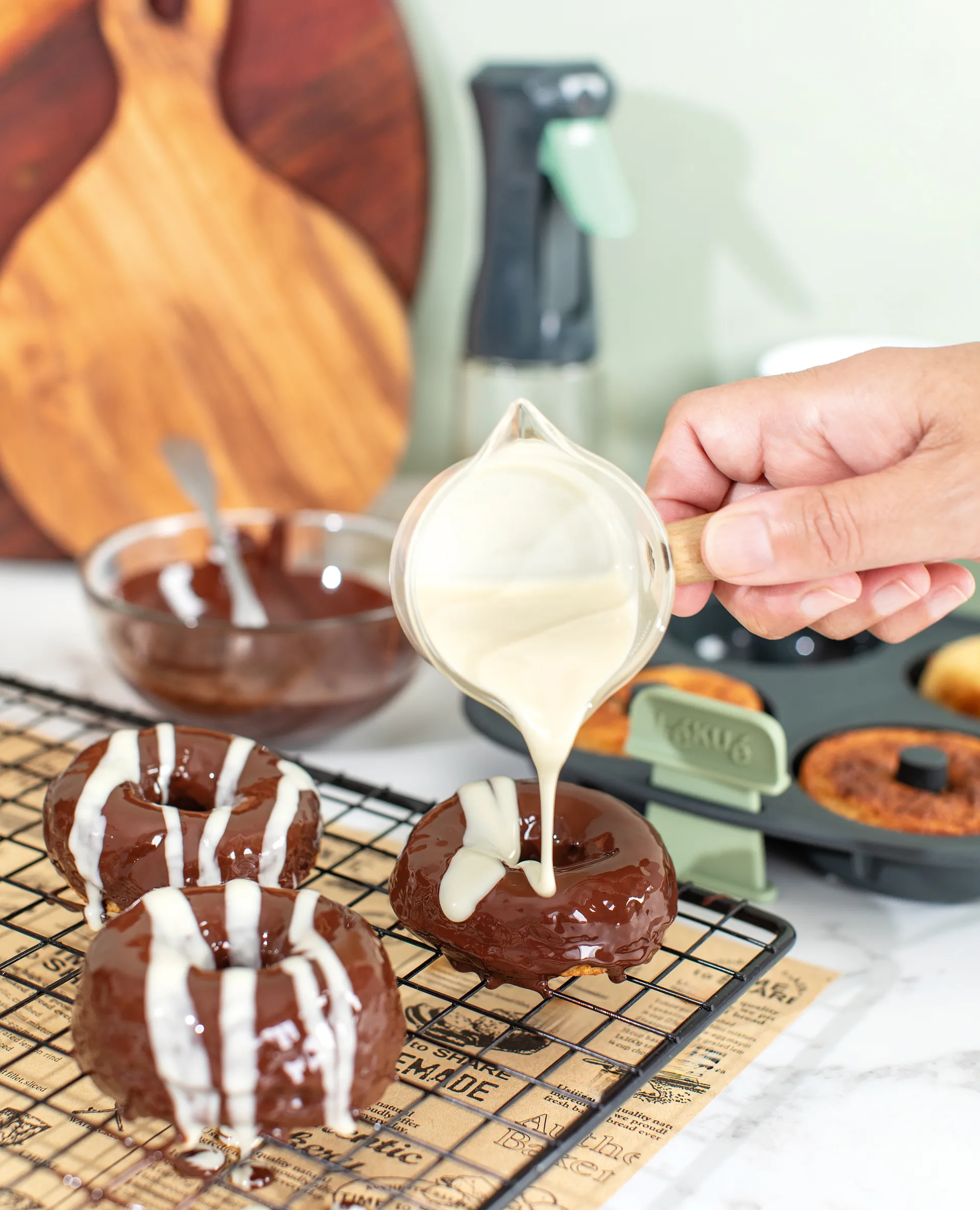 Stampo per ciambelle Air fryer Lékué 4 pezzi, Grigio Lékué
