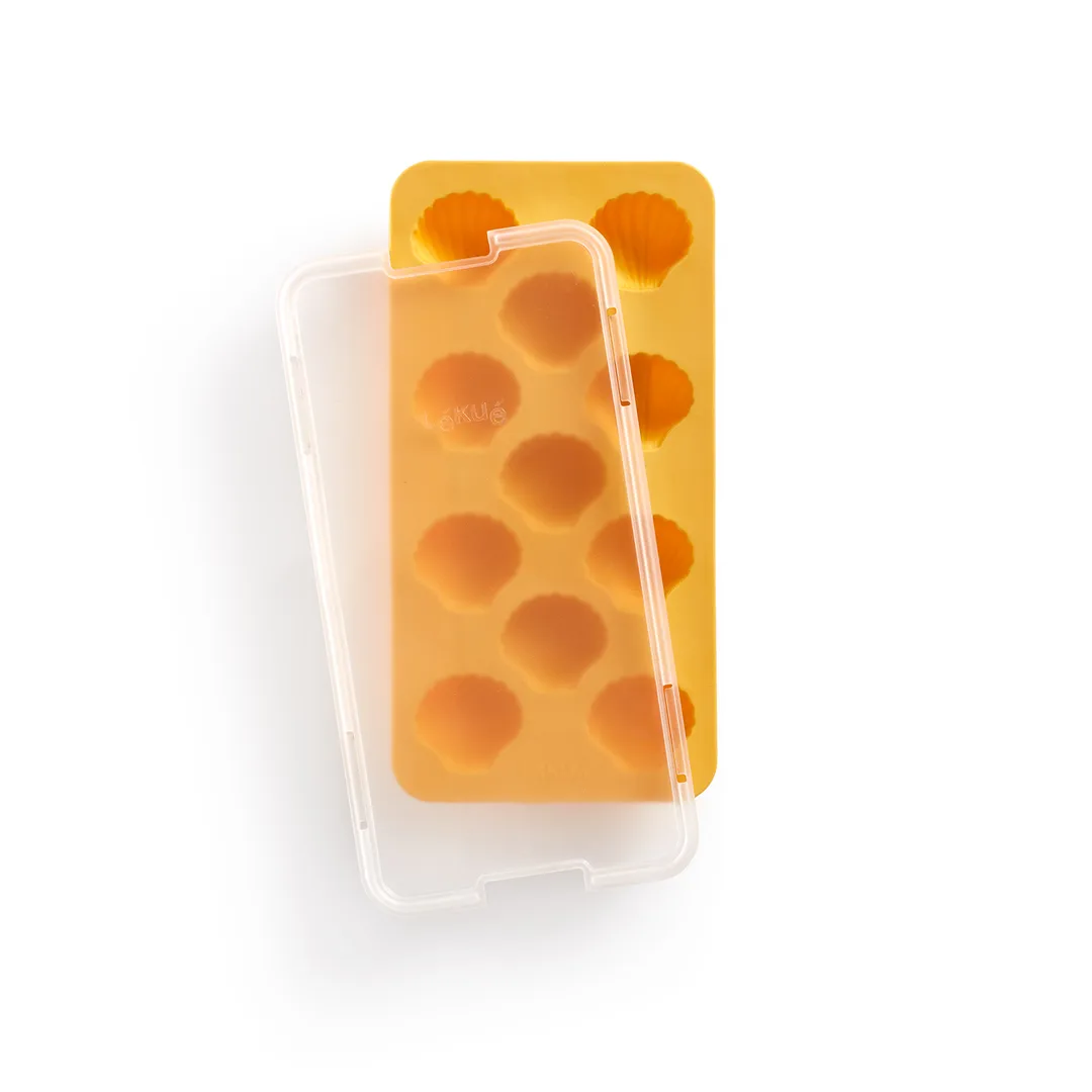 Stampo per cubetti di ghiaccio con coperchio giallo Lékué, Conchiglia Lékué