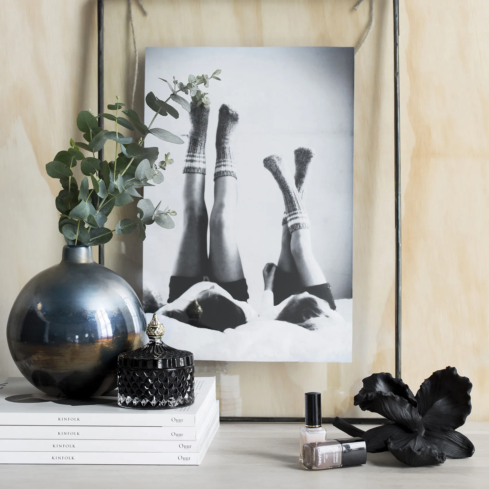 Barattolo con coperchio Miya Ø 8,5 cm, grigio scuro/nero Lene Bjerre