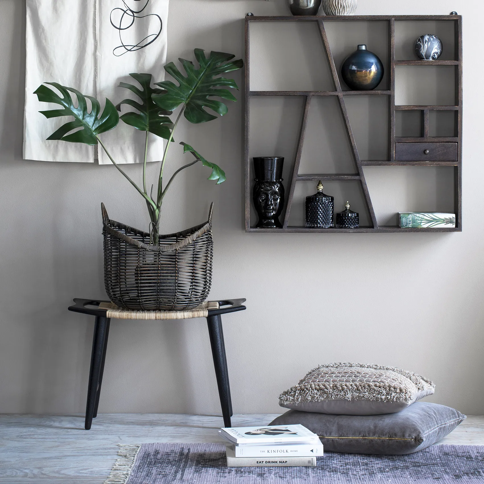 Barattolo con coperchio Miya Ø 8,5 cm, grigio scuro/nero Lene Bjerre