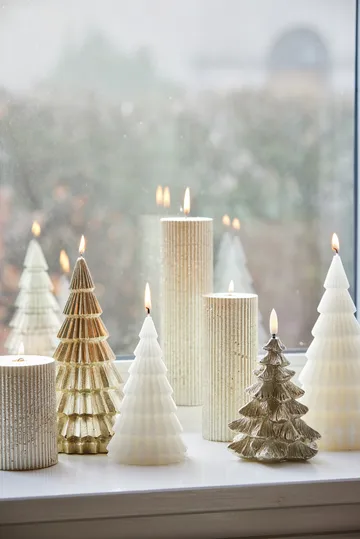 Candela a forma di abete Livinne – 14 cm - Oro chiaro - Lene Bjerre