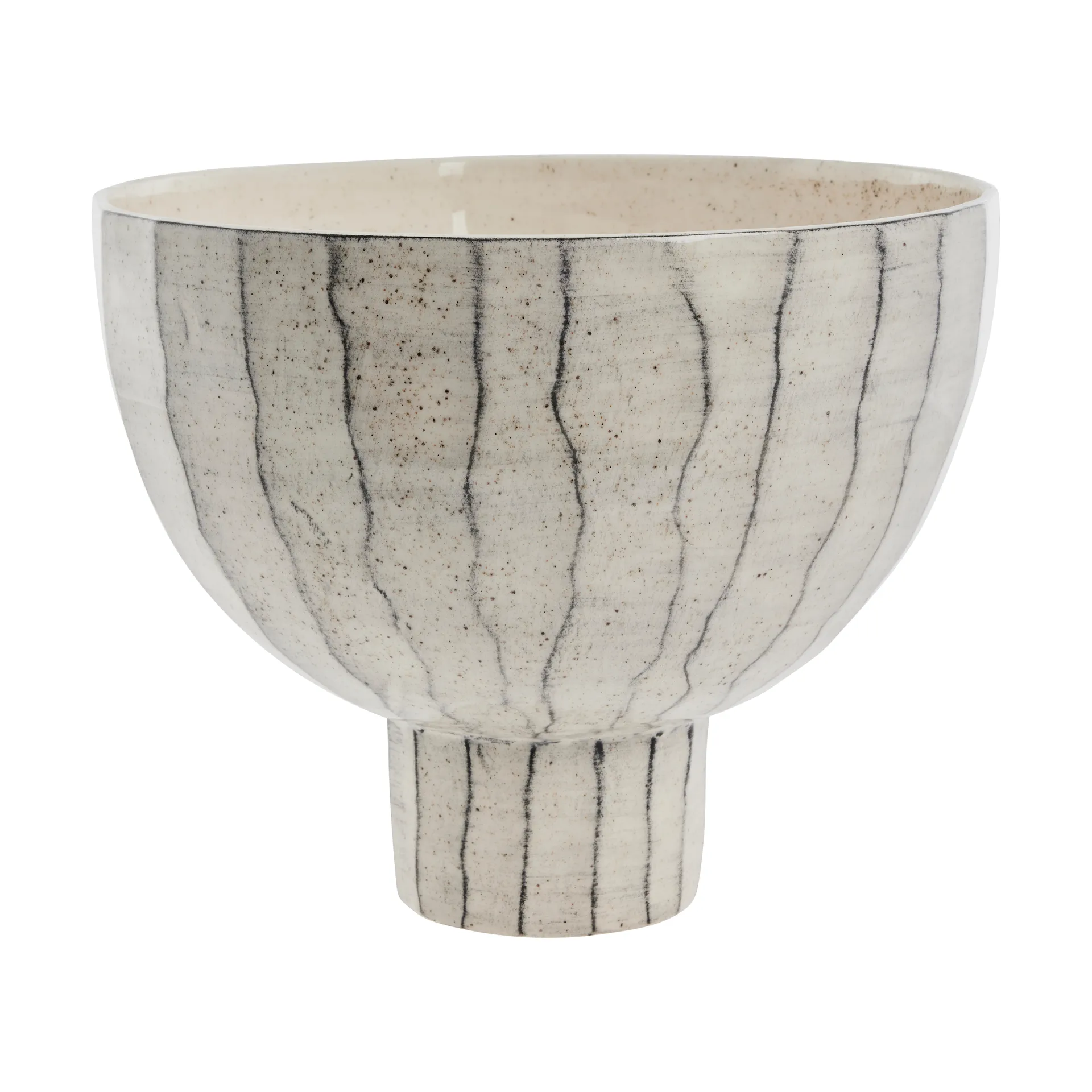 Cassie ciotola decorativa Ø30,5 cm, Bianco opaco-nero Lene Bjerre