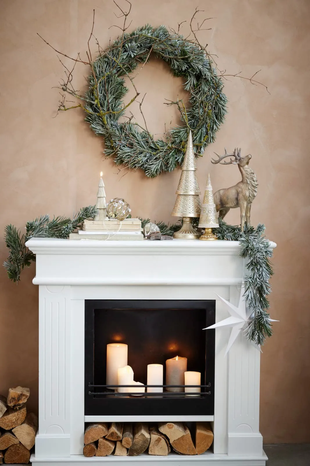 Decorazione cervo Daisy 41,5 cm, Ottone antico Lene Bjerre