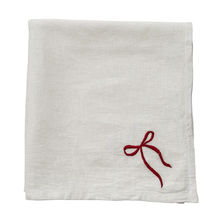 Fiola tovagliolo in tessuto - Bianco-rosso scuro, 45x45 cm - Lene Bjerre