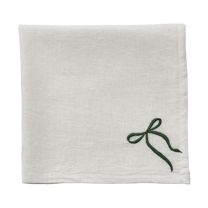Fiola tovagliolo in tessuto - Bianco-verde, 45x45 cm - Lene Bjerre