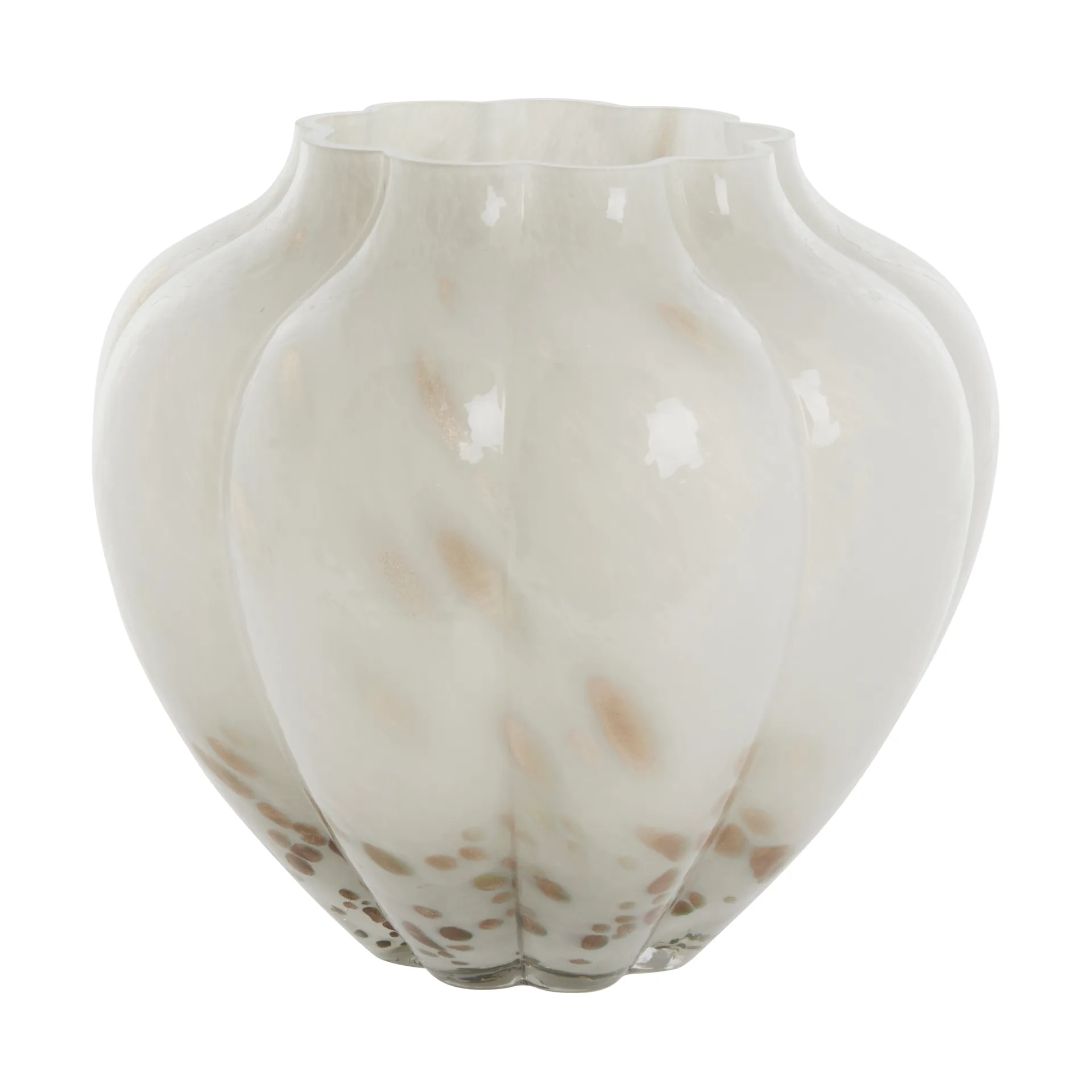Mara vaso 24,5x24,5 cm, Bianco opaco-Dorato Lene Bjerre