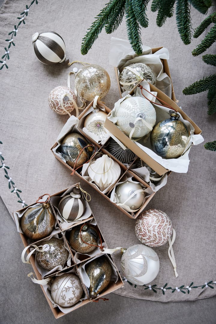 Pallina di Natale Agnes Ø10 cm, Off-white-marrone Lene Bjerre