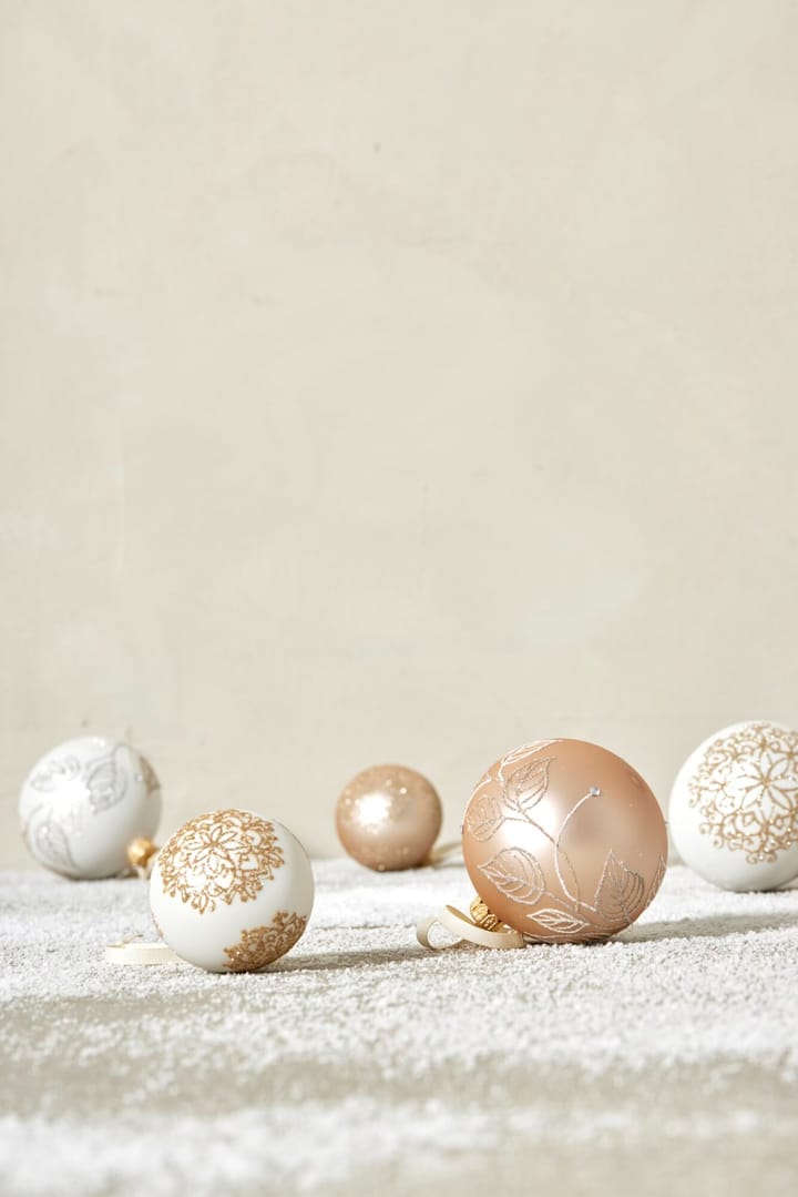 Pallina di Natale Cadelia Ø8 cm, Rosa, foglia Lene Bjerre
