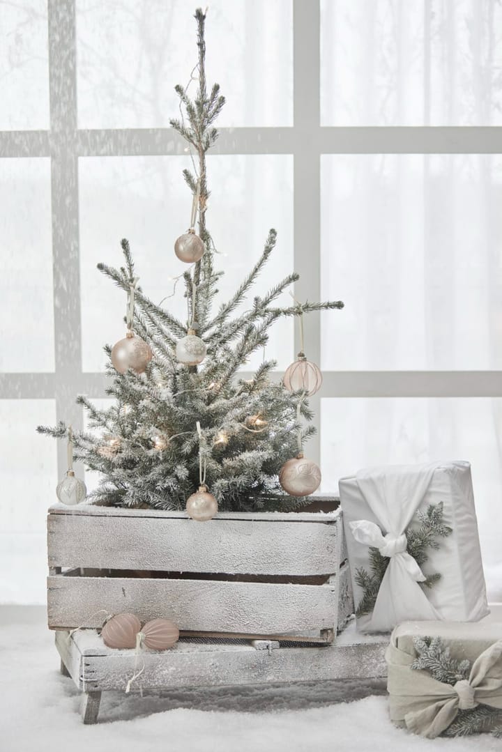 Pallina di Natale Cadelia Ø8 cm, Rosa, foglia Lene Bjerre