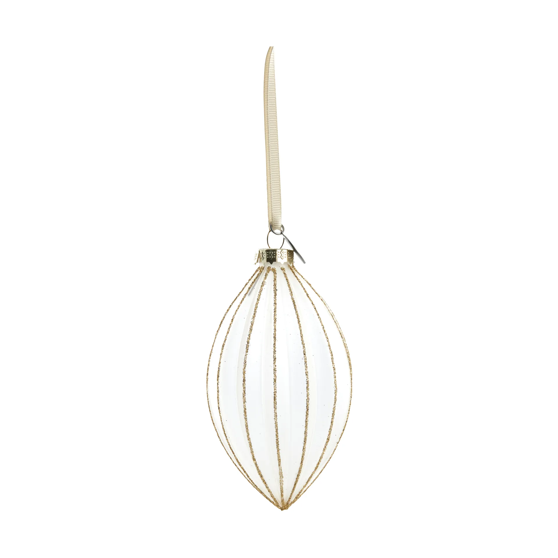 Pallina di Natale Navina 12 cm, Bianco, oro chiaro Lene Bjerre