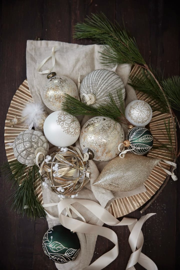 Pallina di Natale Norille Ø11 cm, Bianco sporco, scanalato Lene Bjerre