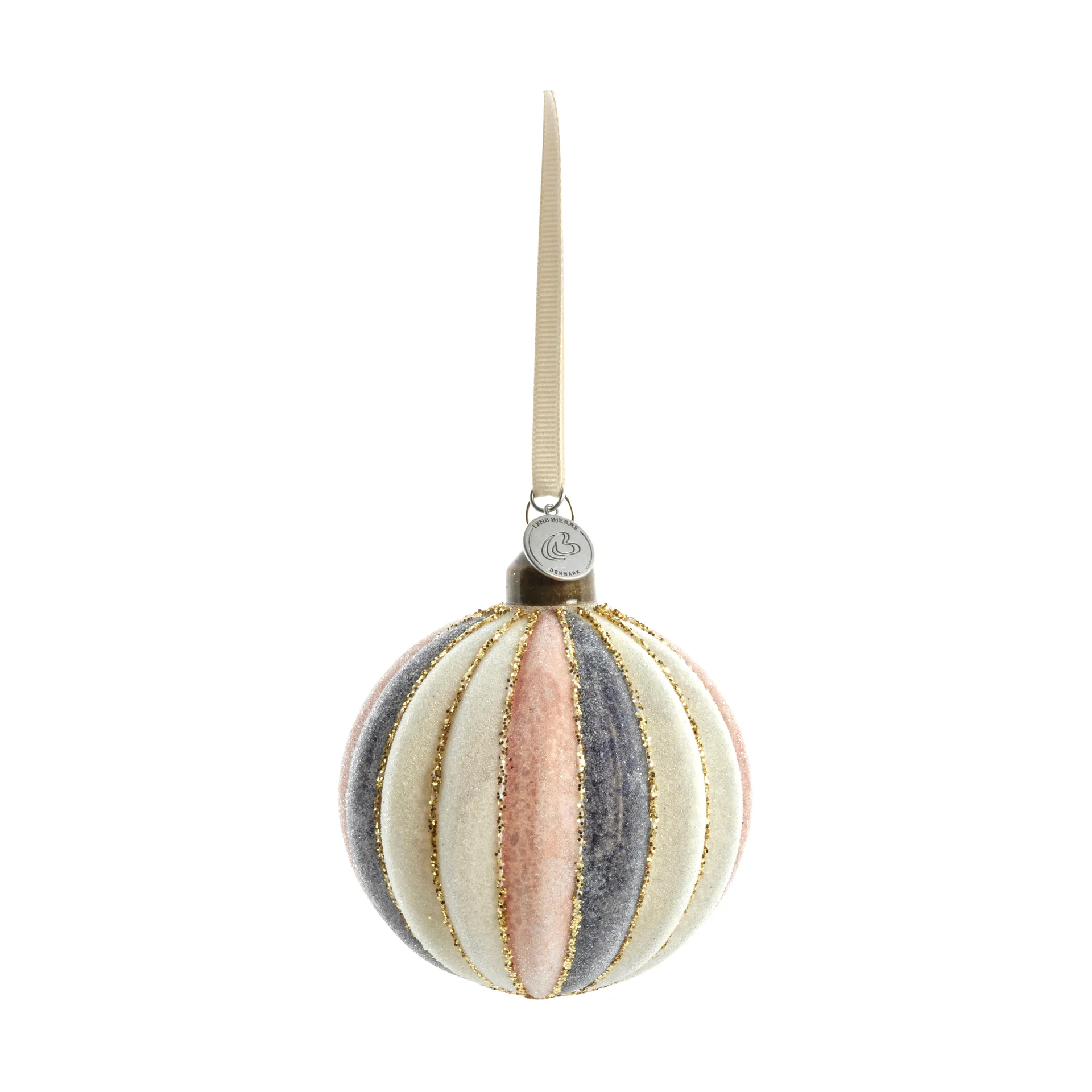 Pallina di Natale Noville Ø 8 cm, Bianco, grigio scuro, rosa Lene Bjerre