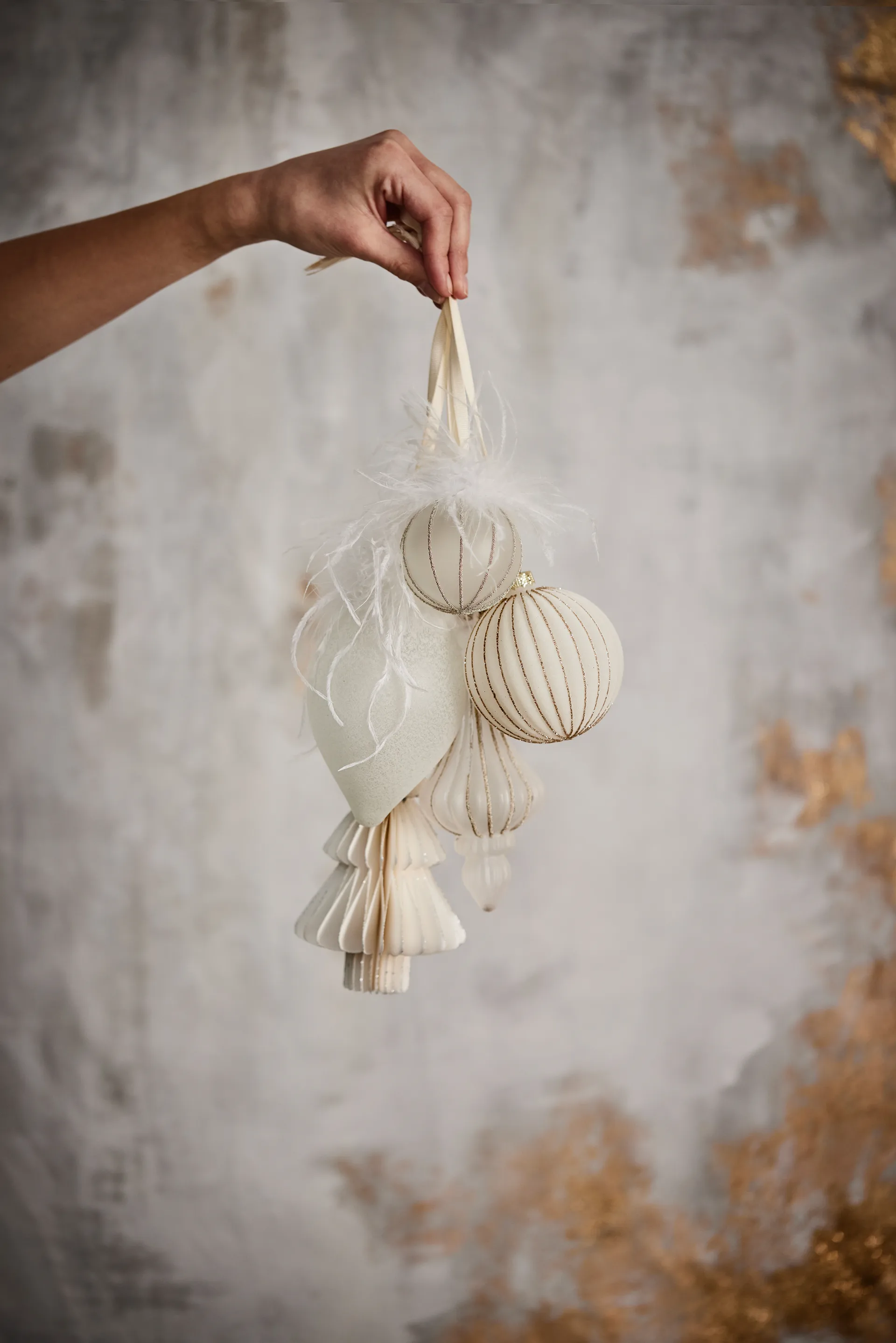Pallina di Natale Sella Ø 8 cm, bianco sporco Lene Bjerre