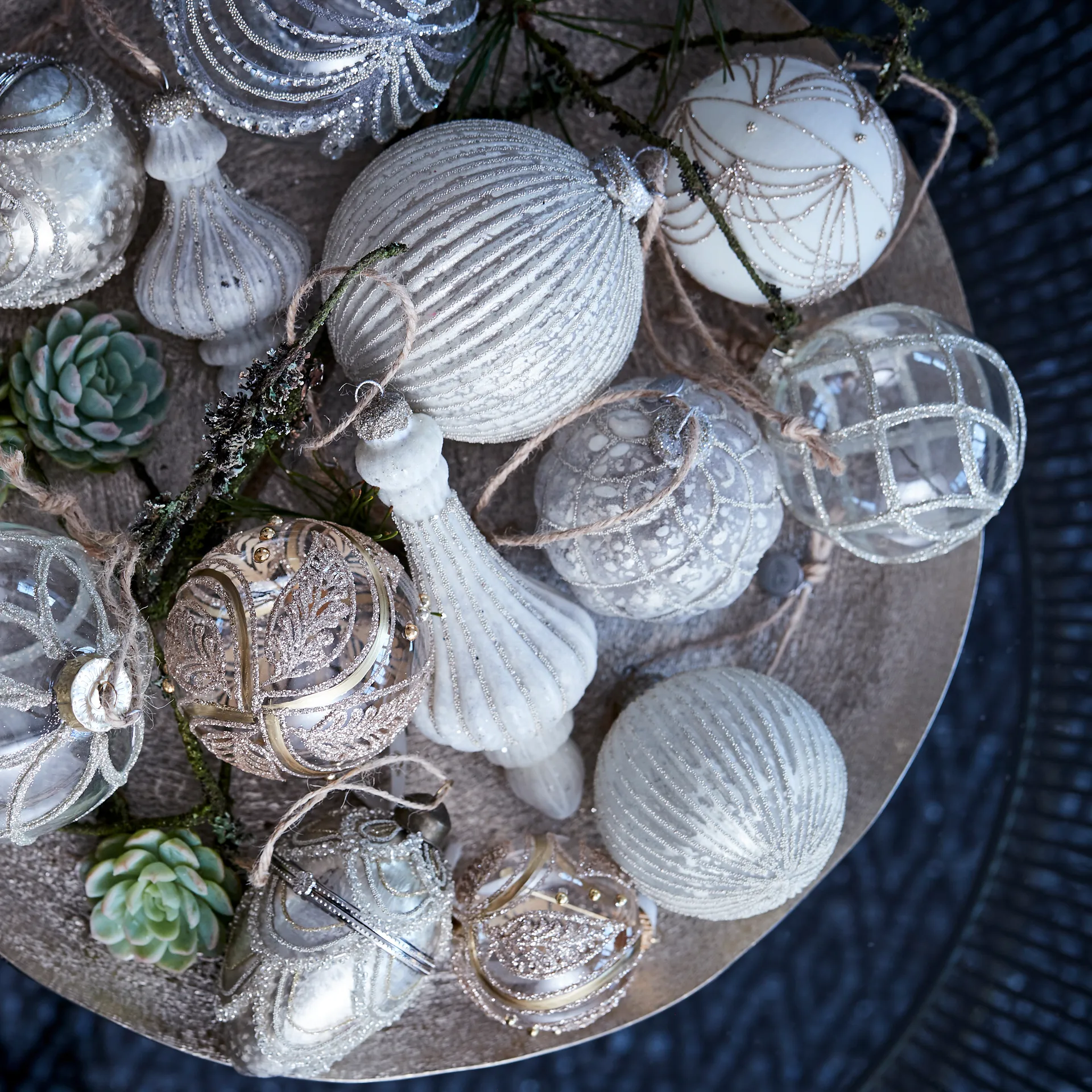 Sfera di Natale Merya Ø 8 cm, Trasparente, oro chiaro Lene Bjerre