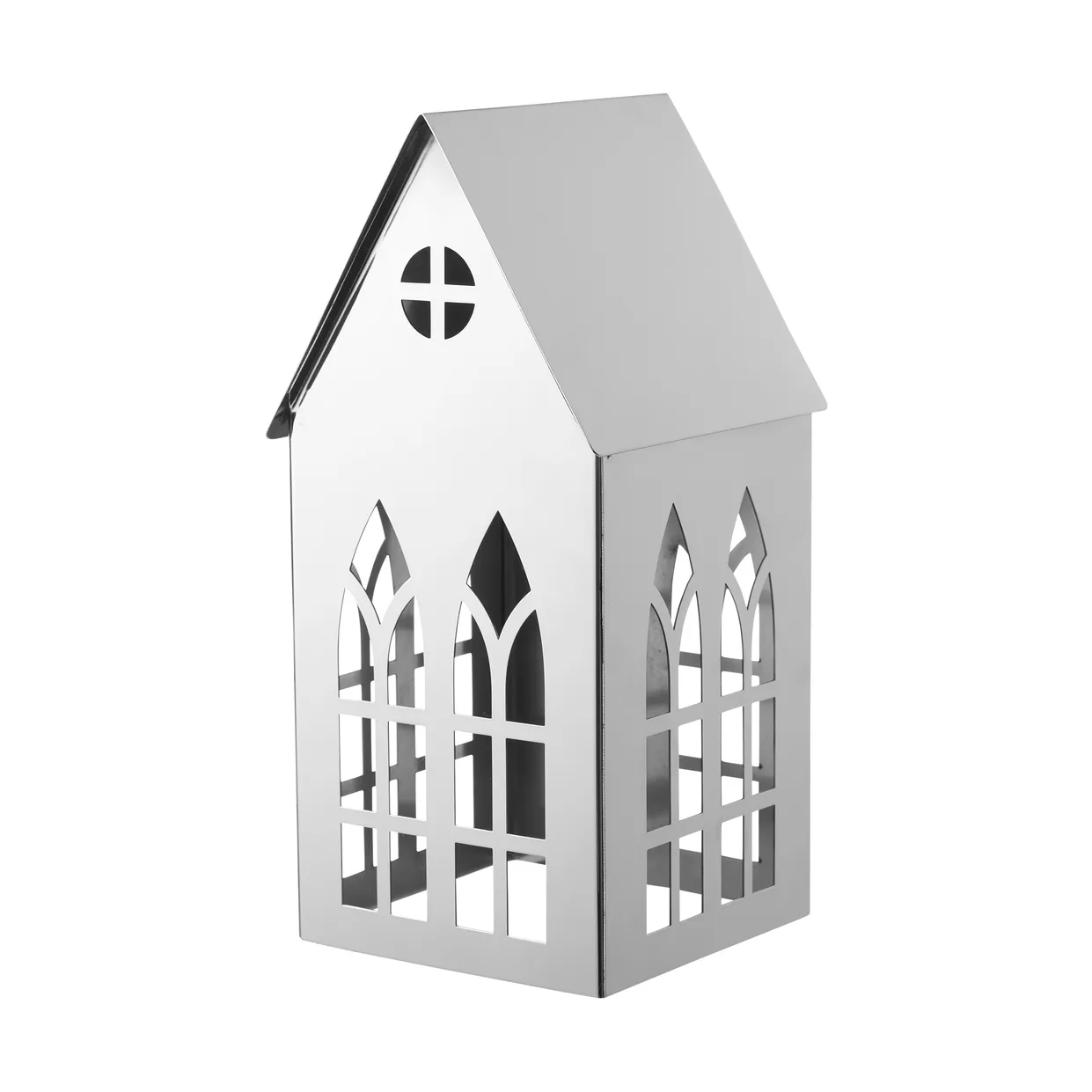 Sigrine house portacandela, Color argento, 11,5x11xH23 cm Lene Bjerre