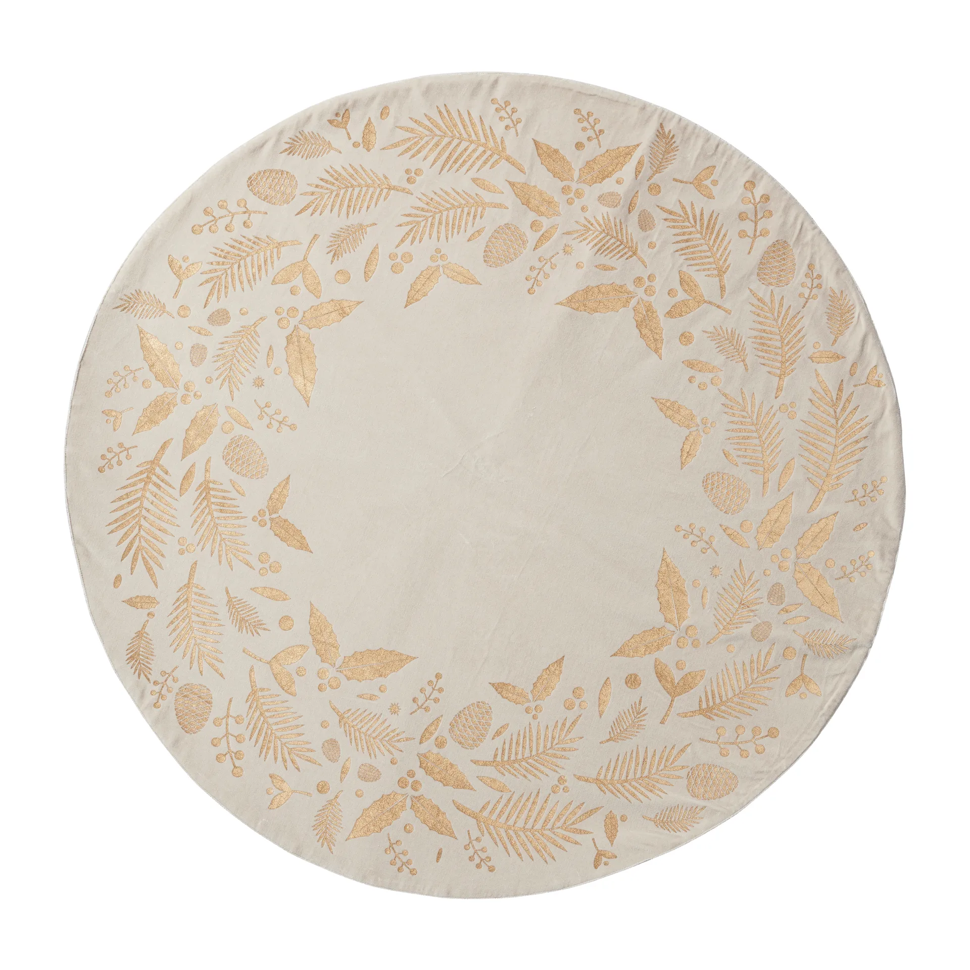 Tappeto natalizio albero Cristie Ø 110 cm, linen-light gold Lene Bjerre