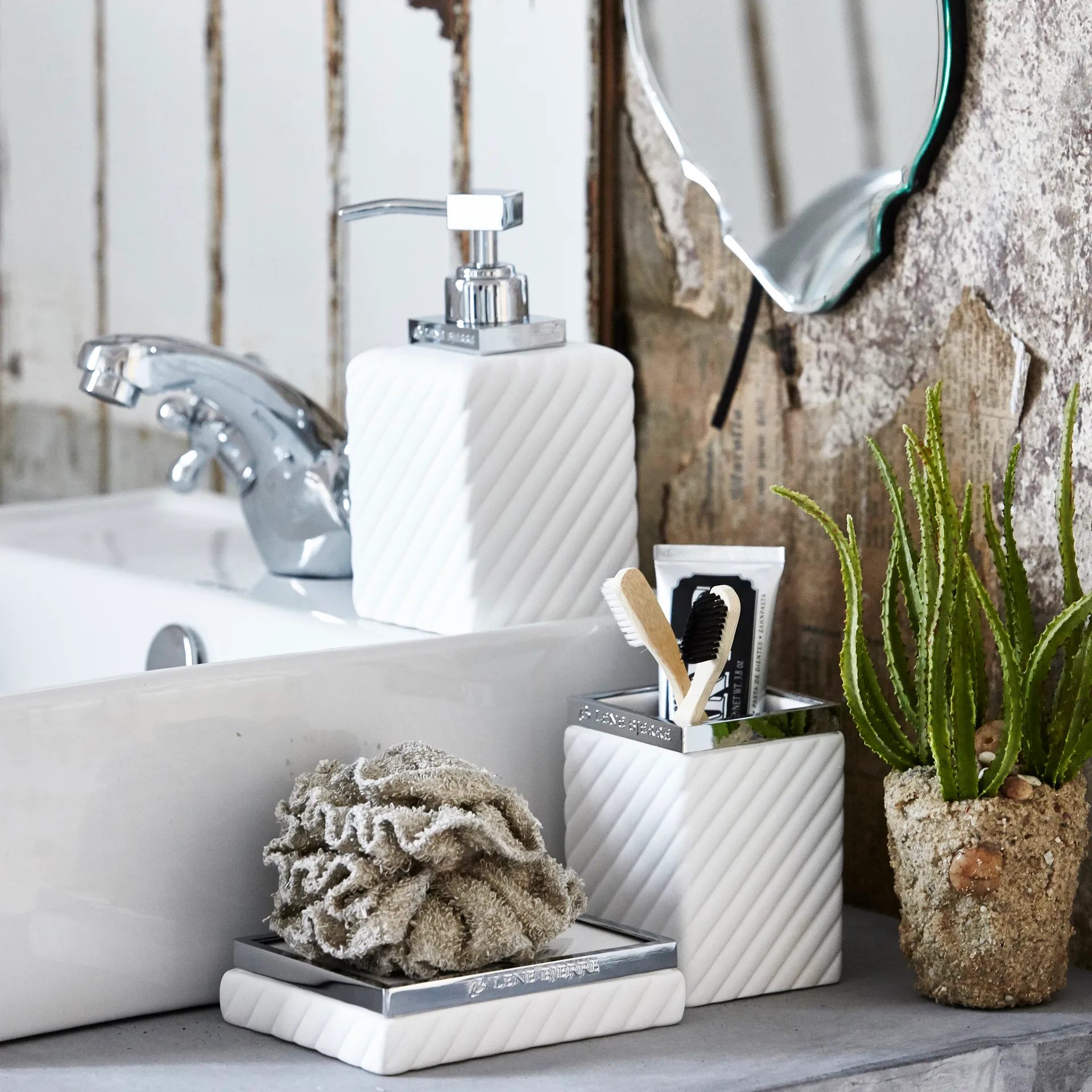 Tazza portaspazzolino Portia , bianco-argento Lene Bjerre