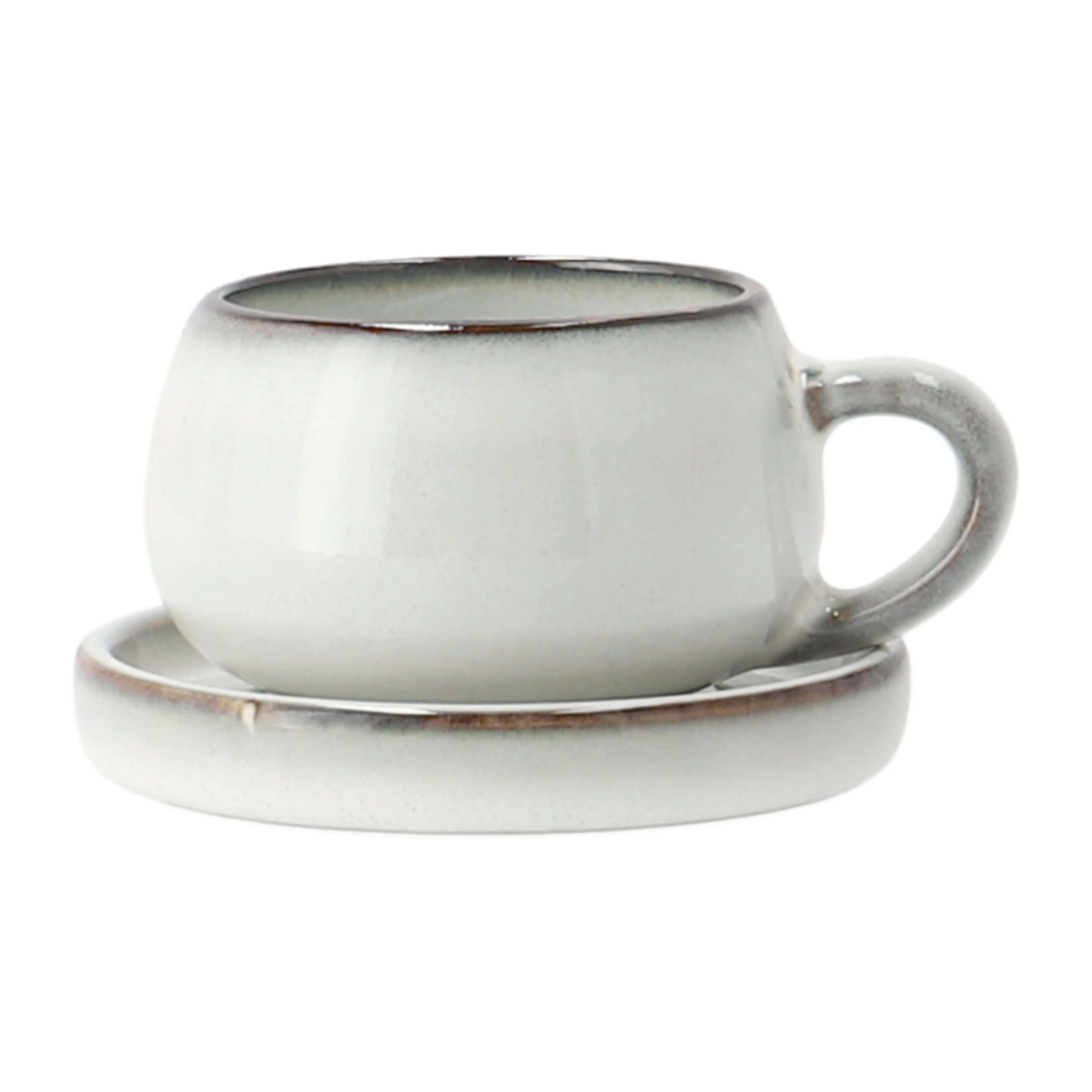 Set 4 Tazzine Da Caffè In Bone China - Design Bianco Da 9,5 Cl Per Espresso - Foto 11