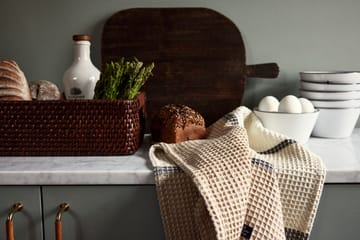 Asciugamano da cucina in cotone biologico Waffle 50x70 cm - Beige - Lexington