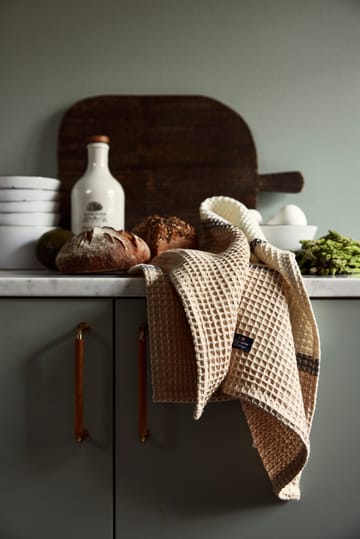 Asciugamano da cucina in cotone biologico Waffle 50x70 cm - Beige - Lexington