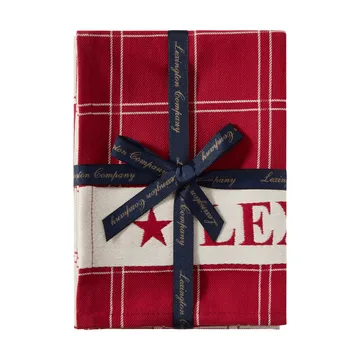Asciugamano da cucina in cotone jacquard - Rosso-bianco, 50x70 cm - Lexington