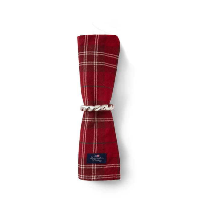 Canovaccio a scacchi in cotone organico Oxford, 50x50 cm - Rosso, beige, verde - Lexington
