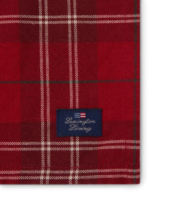 Canovaccio a scacchi in cotone organico Oxford, 50x50 cm - Rosso, beige, verde - Lexington