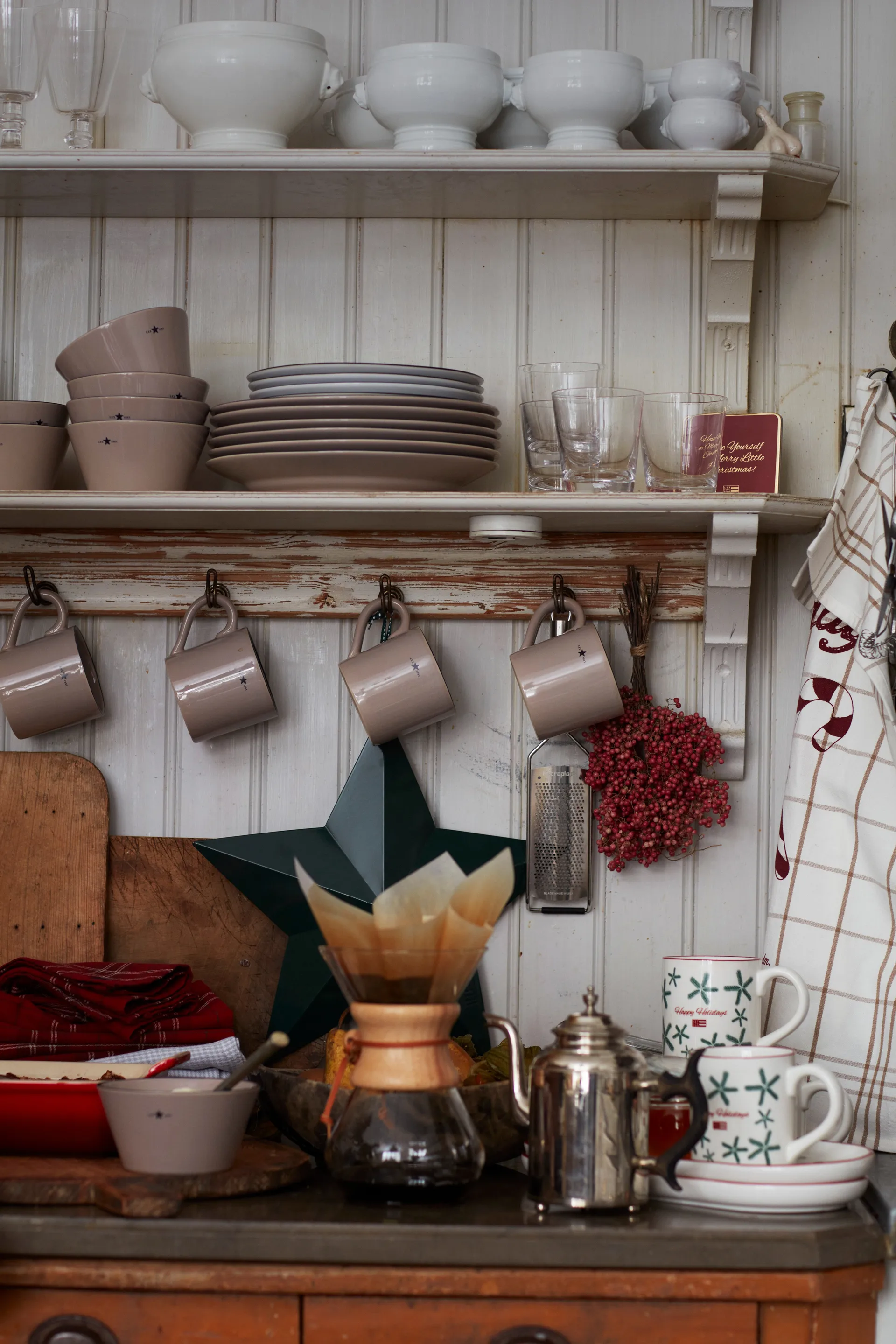 Canovaccio Candy Cane in cotone organico, 50x70 cm, Bianco, beige, grigio Lexington