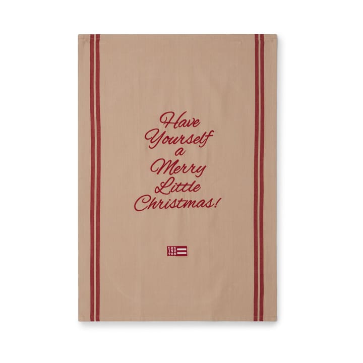 Canovaccio Merry Little in cotone organico, 50x70 cm - Beige, rosso - Lexington
