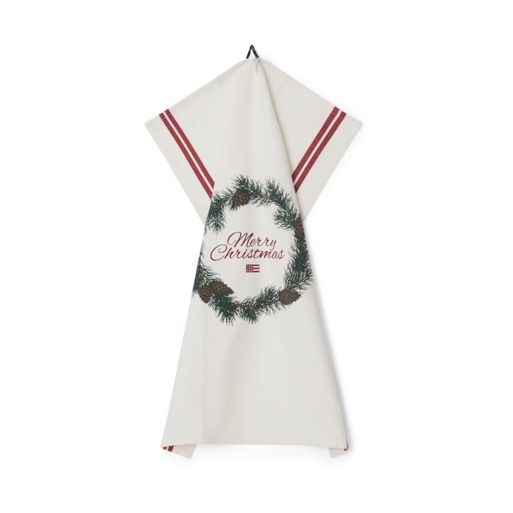 Canovaccio Merry Little in cotone organico, 50x70 cm - Bianco, rosso, verde - Lexington