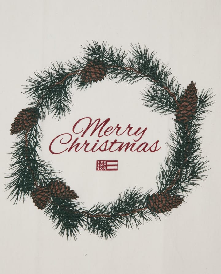 Canovaccio Merry Little in cotone organico, 50x70 cm - Bianco, rosso, verde - Lexington