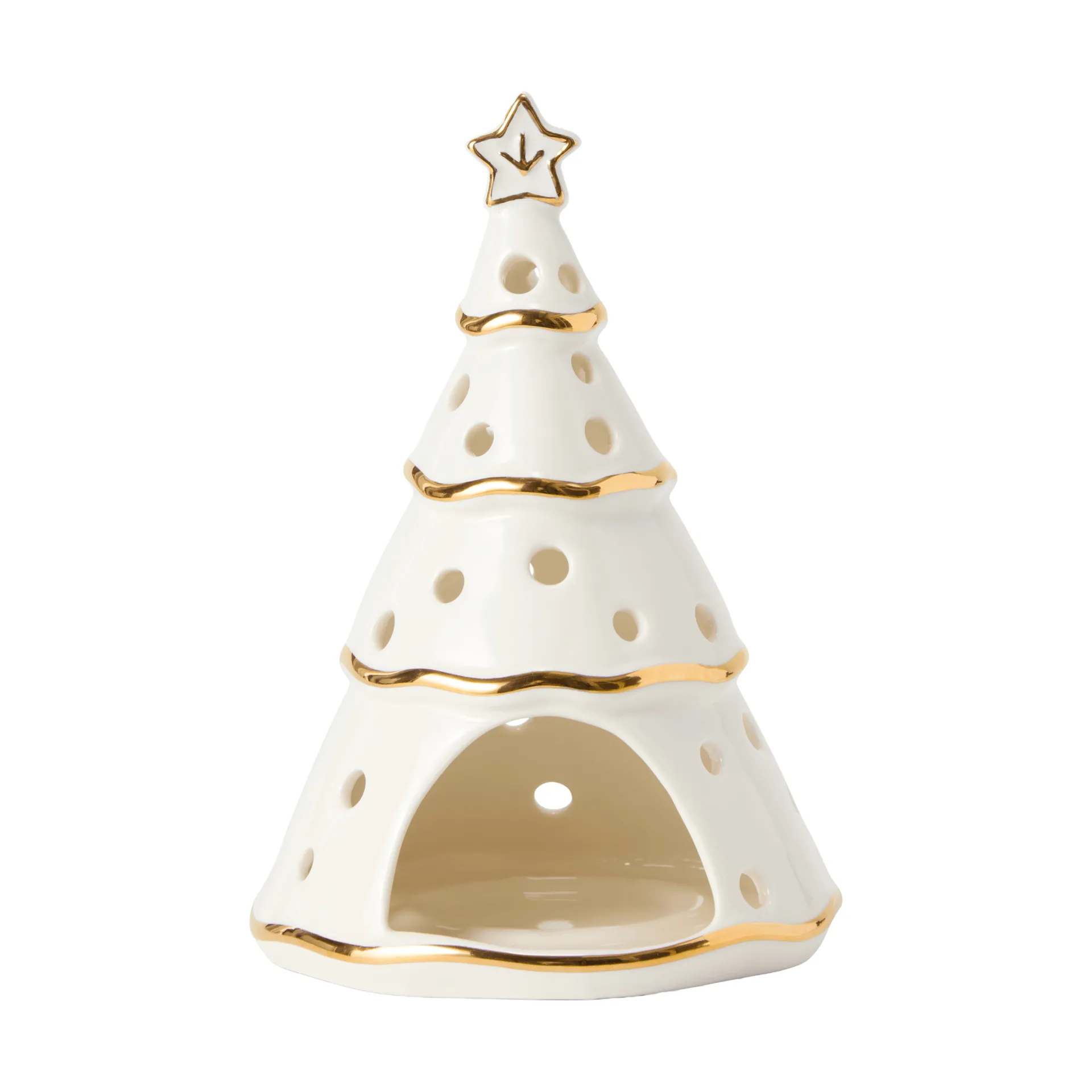 Christmas Tree portacandela, White-gold, 16,5 cm Lexington