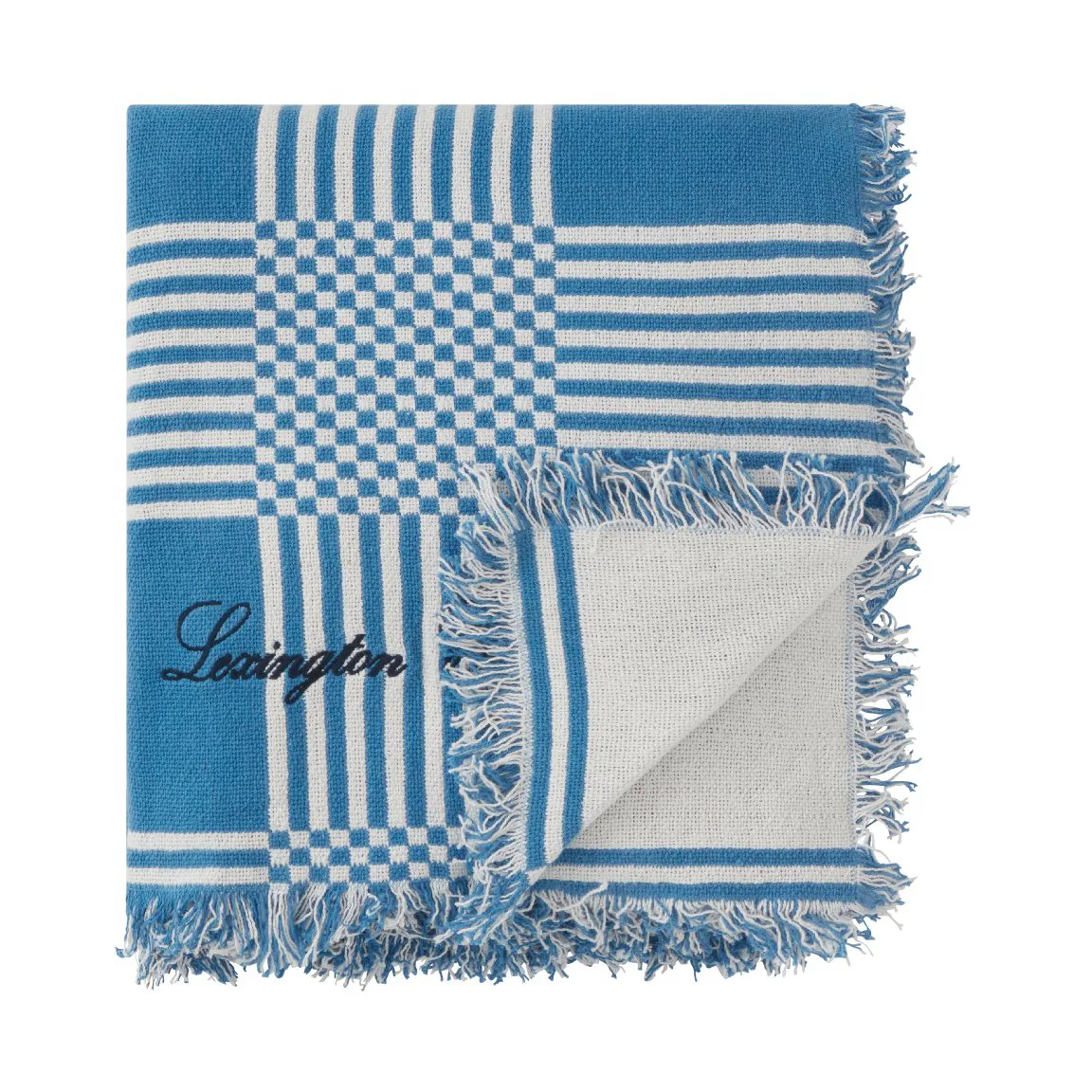Coperta da picnic in cotone riciclato 150x150 cm, Blue Lexington